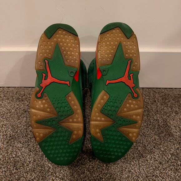 NIKE Men\'s Air Jordan 6 Retro NRG Green Suede Gatorade Shoes Size 10 main image 9
